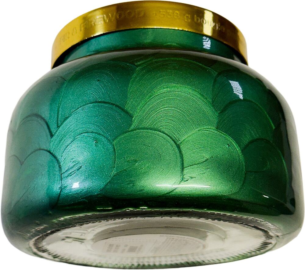 Capri Blue for Anthropologie Fir & Firewood Green Glass 19 oz Jar Candle New